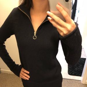 Zara turtleneck sweater with a gold ring zipper